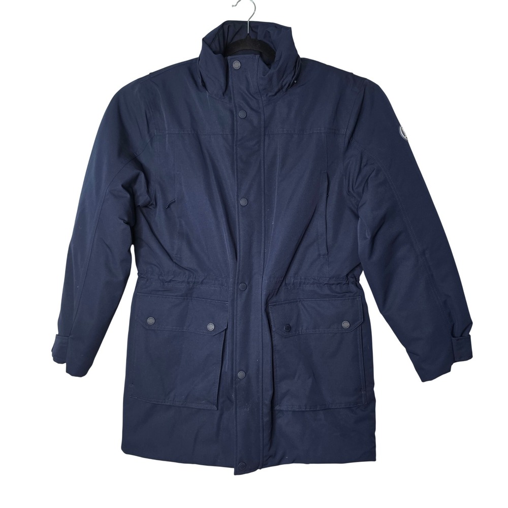Lands End Parka Mens M Navy Blue Down Insulated Squall Jacket Heavy Winter Coat